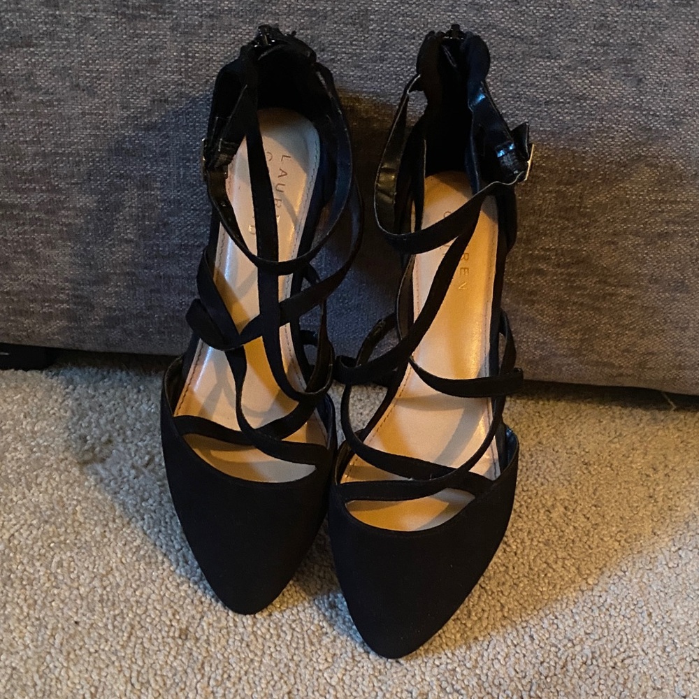LC Lauren Conrad Black Strappy Heels - Picture 5 of 5